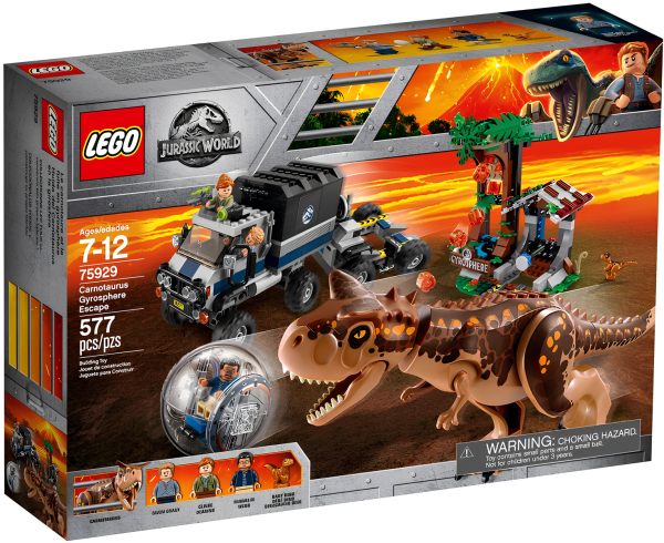 Конструктор LEGO Jurassic World 75929 Побег в гиросфере от Карнотавра Уценка ( без коробки , инструкции )